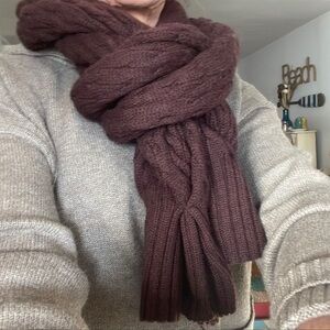 Burberry brown braided scarf 100% wool